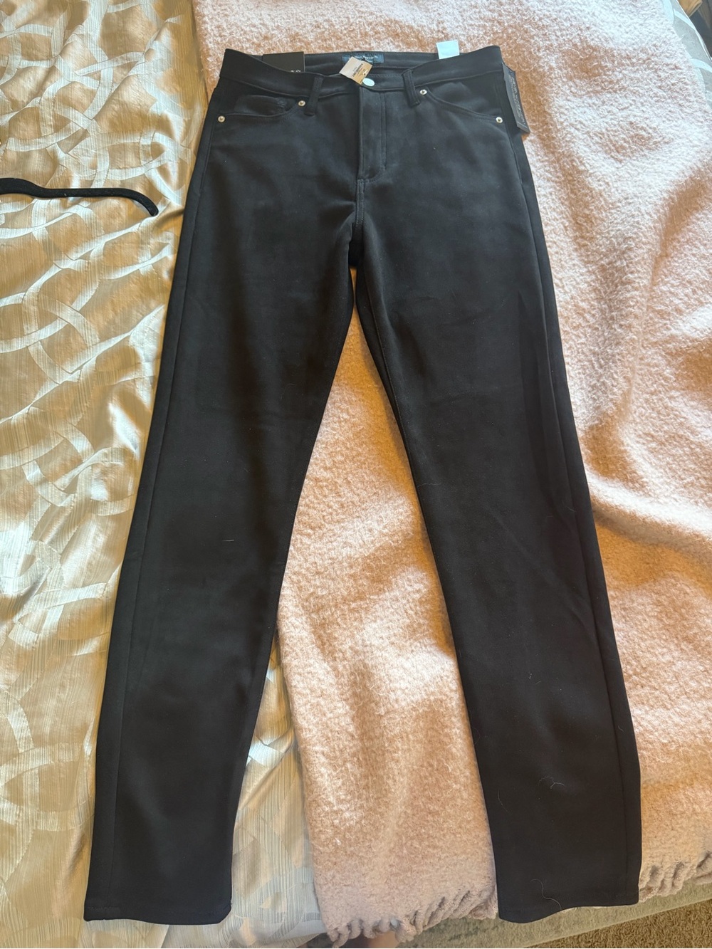 Black Women's Slim Straight Velvety Pants - Banana Republic